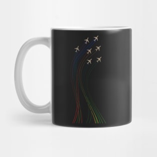 Formation flight squad colored lines - pilots and jet tea Mug